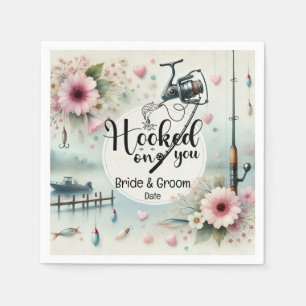 Serviette En Papier Amateurs de pêche Hook sur vous Mariage