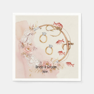 Serviette En Papier Amateurs de pêche Hook sur vous Mariage
