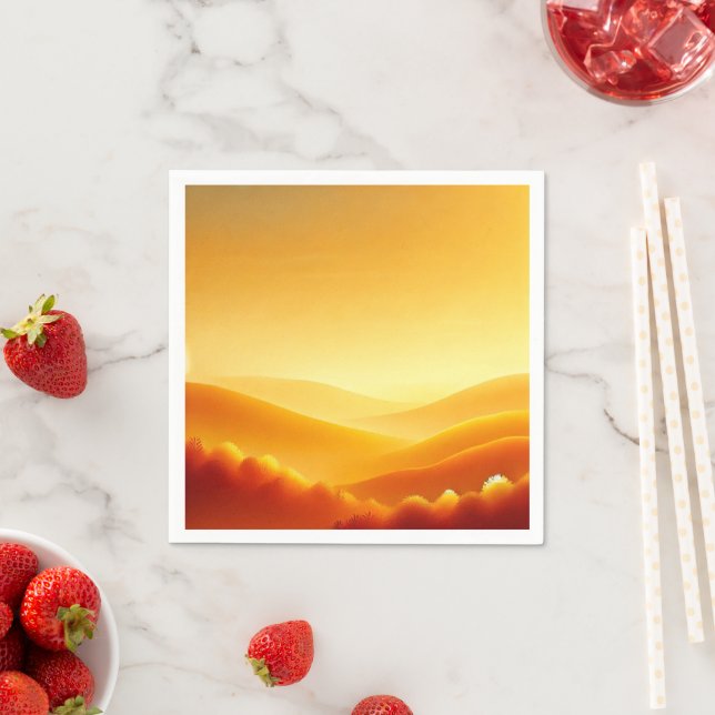 Serviette En Papier Amber Sunrise Fall Gradient Découpage serviettes (En situation)