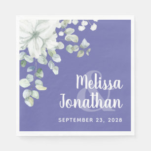 Serviette En Papier Ambiance romantique aquarelle fleurs blanches flor