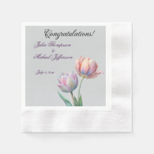 Serviette En Papier Ambiance romantique et poétique Pastel Tulips