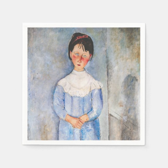 Serviette En Papier Amedeo Modigliani - Petite fille en bleu (Devant)