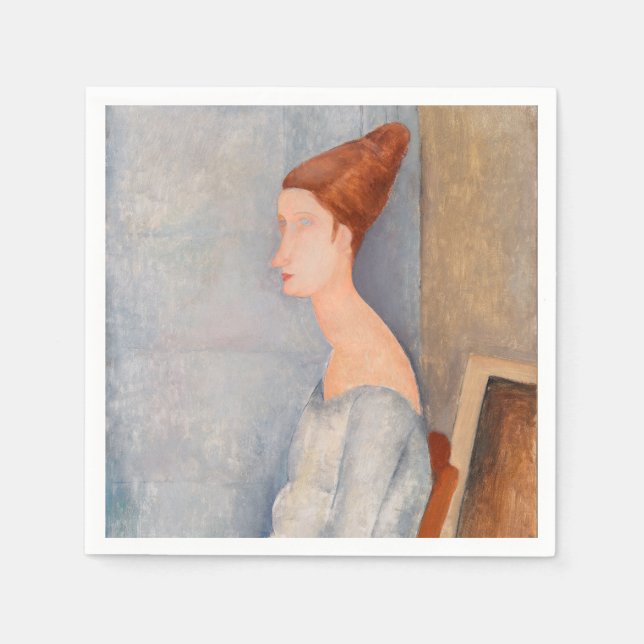 Serviette En Papier Amedeo Modigliani - Portrait Jeanne Hebuterne #3 (Devant)