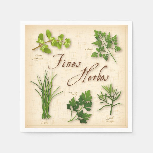 Serviette En Papier Amende Herbes Papier Naples (Devant)