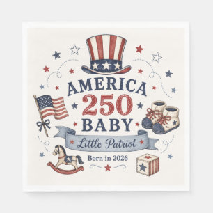 Serviette En Papier America 250 Bébé / Petit Patriote