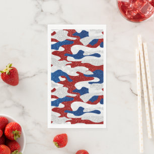 Serviette En Papier American Camo Juillet 4 Parties scintillant