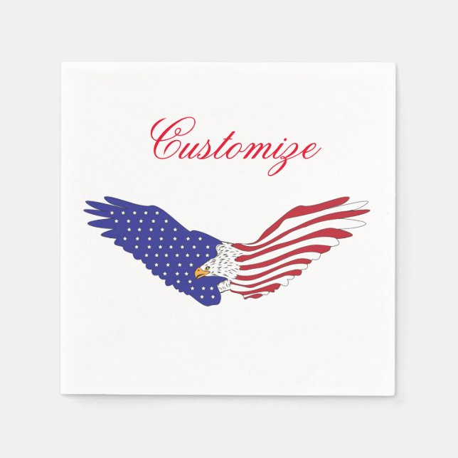 Serviette En Papier American Eagles Thunder_Cove 4 juillet patriotique (Devant)