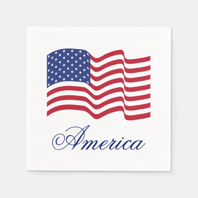 Serviette En Papier American Flag Paper Party Summer Napkins (Devant)