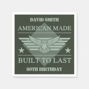 Serviette En Papier American Made 80th Birthday