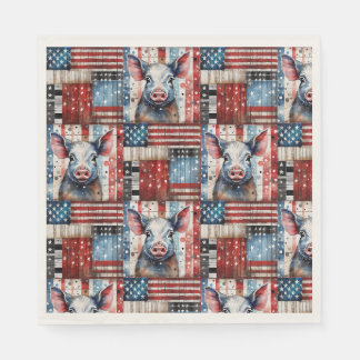 Serviette En Papier American Pig Farm art populaire