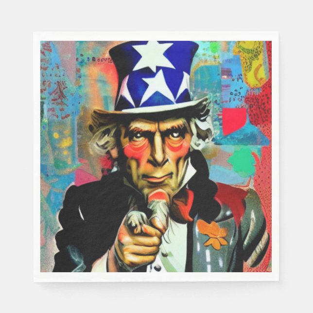 Serviette En Papier American Uncle Sam (Devant)