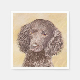 Serviette En Papier American Water Spaniel Peinture - Original Dog Art