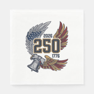 Serviette En Papier Amérique 250 Ailes d'aigle 2026 Dessin patriotique