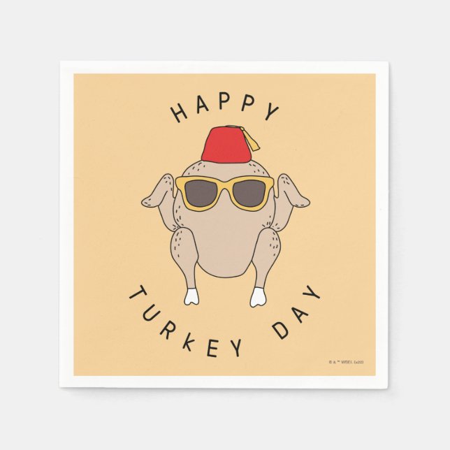 Serviette En Papier AMIS™ | Bonne fête de la Turquie (Devant)