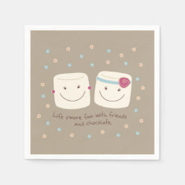 Serviette En Papier Amis de Marshmallow et serviettes au chocolat