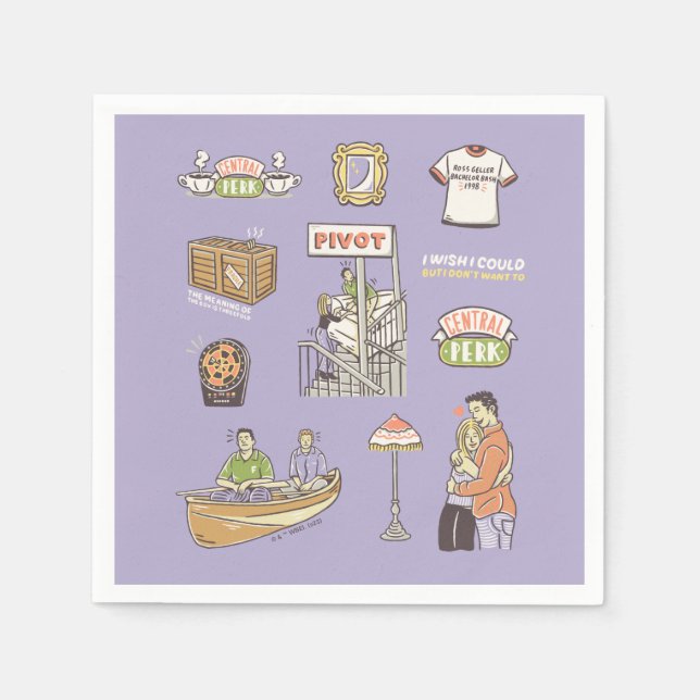 Serviette En Papier AMIS™ | Icônes de dessin (Devant)