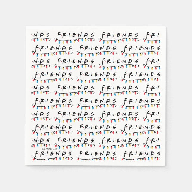 Serviette En Papier AMIS™ | Logo des lumières de Noël (Devant)