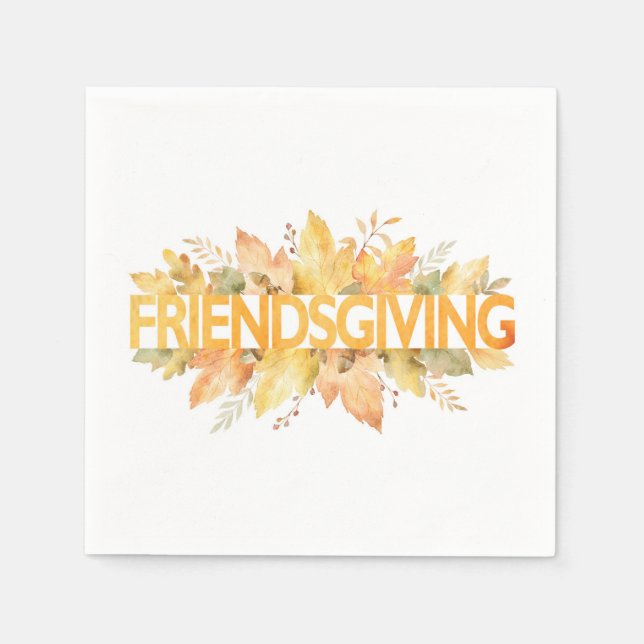 Serviette En Papier Amitié Thanksgiving Celebration Napkins (Devant)