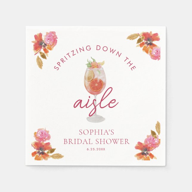 Serviette En Papier Amour à la Fête des mariées First Spritz (Devant)