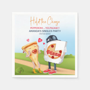 Serviette En Papier Amour à la pizza drôle