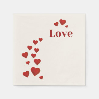 Serviette En Papier Amour avec des cœurs
