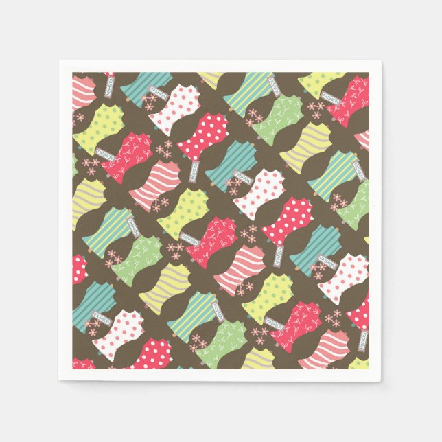 Serviette En Papier Amour coudre Mannequin Brown (Devant)