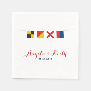 Serviette En Papier AMOUR dans les drapeaux marins colorés