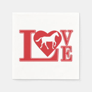 Serviette En Papier Amour des Chevaux