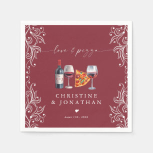 Serviette En Papier Amour et pizza   Dîner de répétition