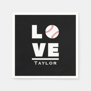 Serviette En Papier Amour Et Vie Du Ventilateur Sport De Baseball Nom