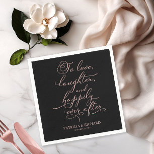 Serviette En Papier Amour, rires, et pour toujours Mariage