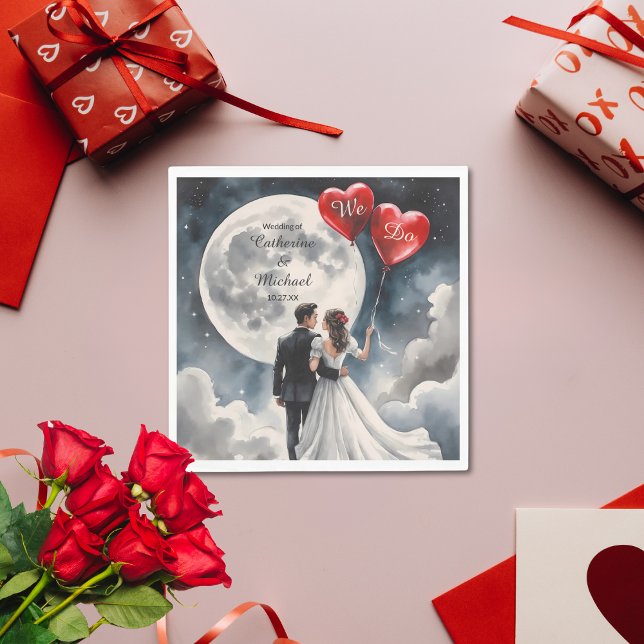 Serviette En Papier Amour romantique sur Cloud Neuf Mariage Fairytale (Créateur téléchargé)