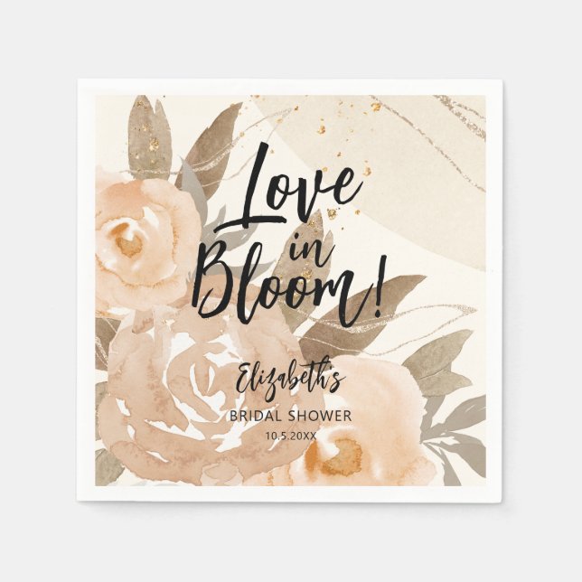 Serviette En Papier Amour rustique en fleurs Fleur de pêche (Devant)