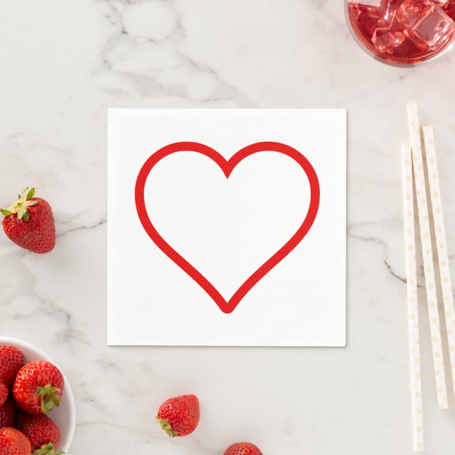 Serviette En Papier Amour - Serviettes Coeur (En situation)