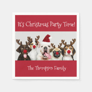 Serviette En Papier Amoureux de chien drôle Avec nom