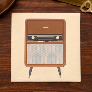 Serviette En Papier Amoureux de la musique rétro du milieu du siècle