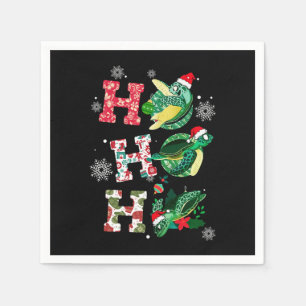 Serviette En Papier Amoureux de Noël des tortues amusantes