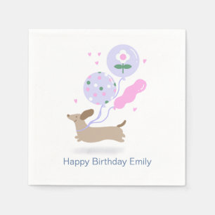 Serviette En Papier Amoureux des chiens de fête d'anniversaire Dachshu