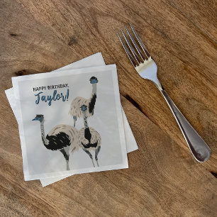 Serviette En Papier Amoureux des oiseaux Emus Party personnalisée