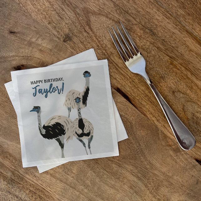 Serviette En Papier Amoureux des oiseaux Emus Party personnalisée (Créateur téléchargé)
