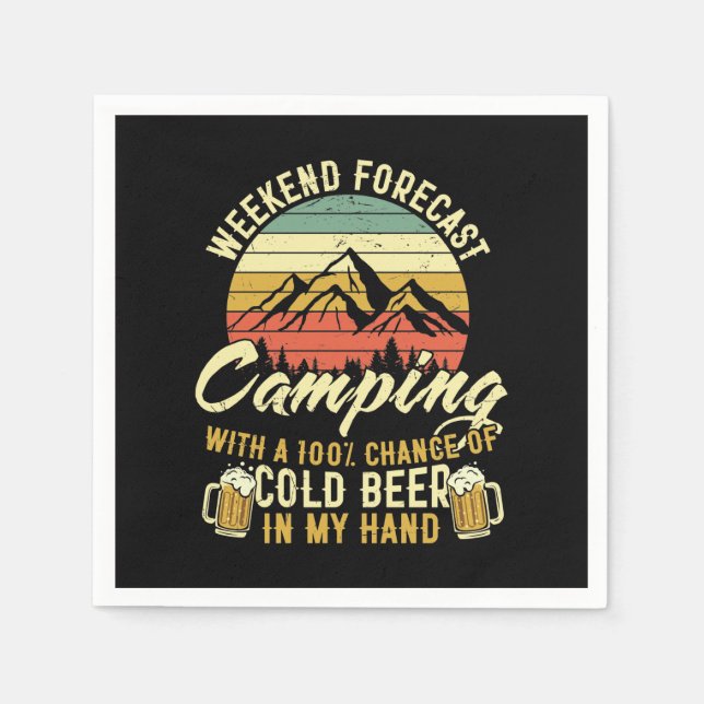 Serviette En Papier Amoureux du camping fou (Devant)