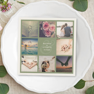 Serviette En Papier Ampersand moderne élégant Mariage photo Collage