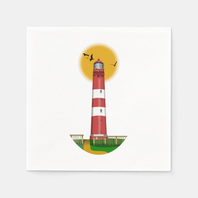 Serviette En Papier Amrum Lighthouse Allemagne (Devant)