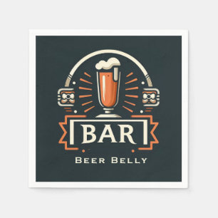 Serviette En Papier Amusant Bar Belly Bière, Logo Beer Mug