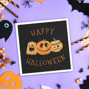 Serviette En Papier Amusant Citrouille Jack O'Lanterns Fête d'Hallowee