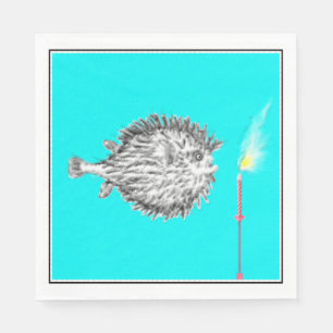 Serviette En Papier Amusant désir de poisson d'anniversaire