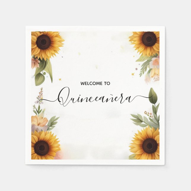 Serviette En Papier Amusant Joy Lily Twin Double Joint Quinceanera (Devant)