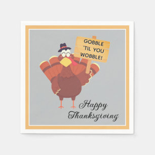 Serviette En Papier Amusant ! Papier de poche Thanksgiving mignon Napk