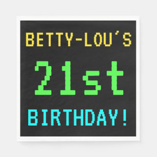 Serviette En Papier Amusant Vintage/Retro Jeu vidéo Look 21e anniversa