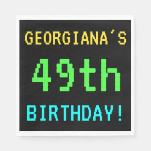 Serviette En Papier Amusant Vintage / Retro Jeu vidéo Look 49e anniver